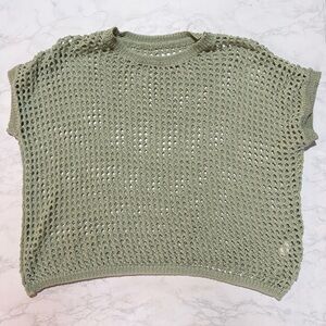Green cut out sweater cover up large